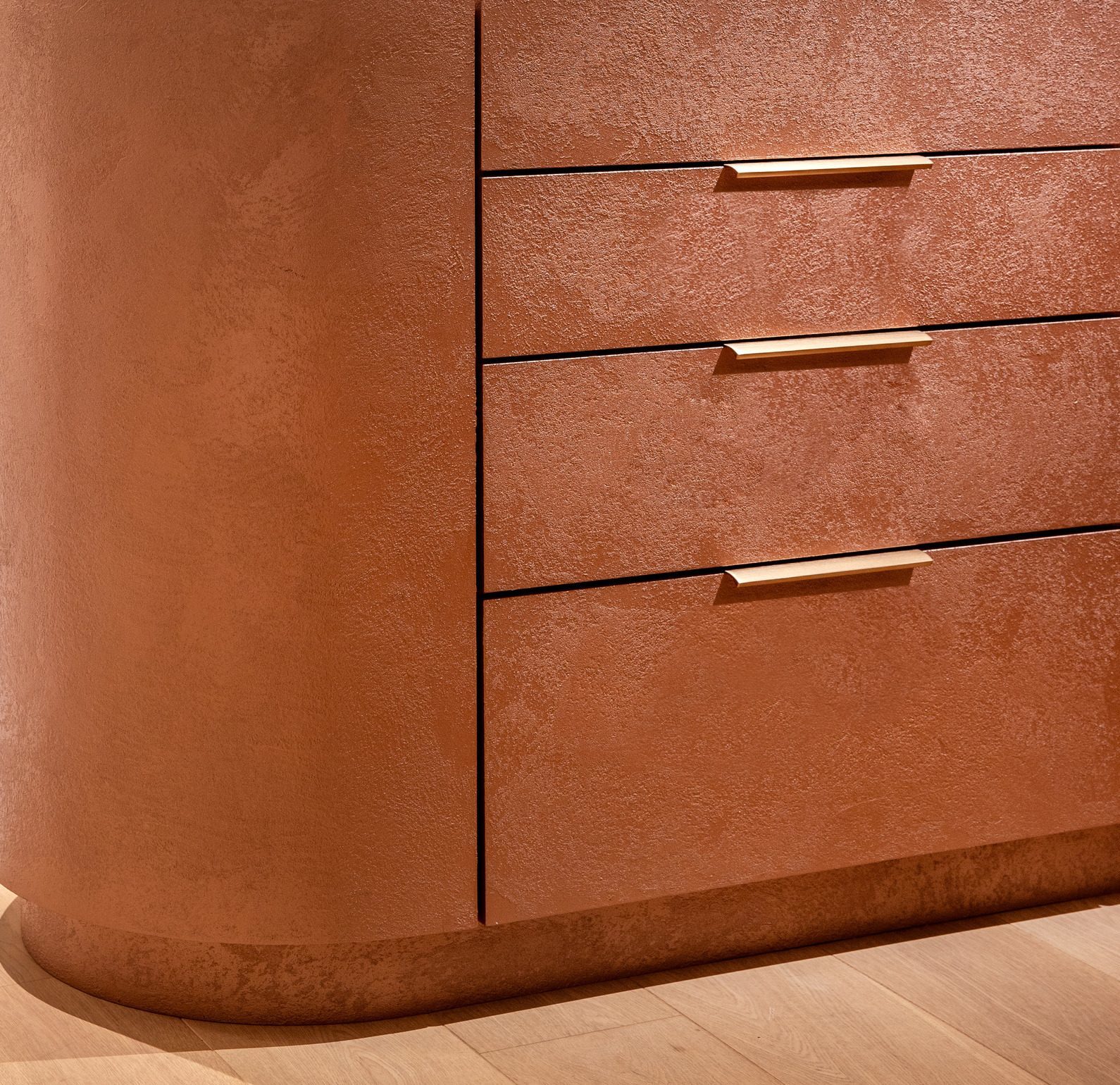 stone art metallic terracotta cabinet