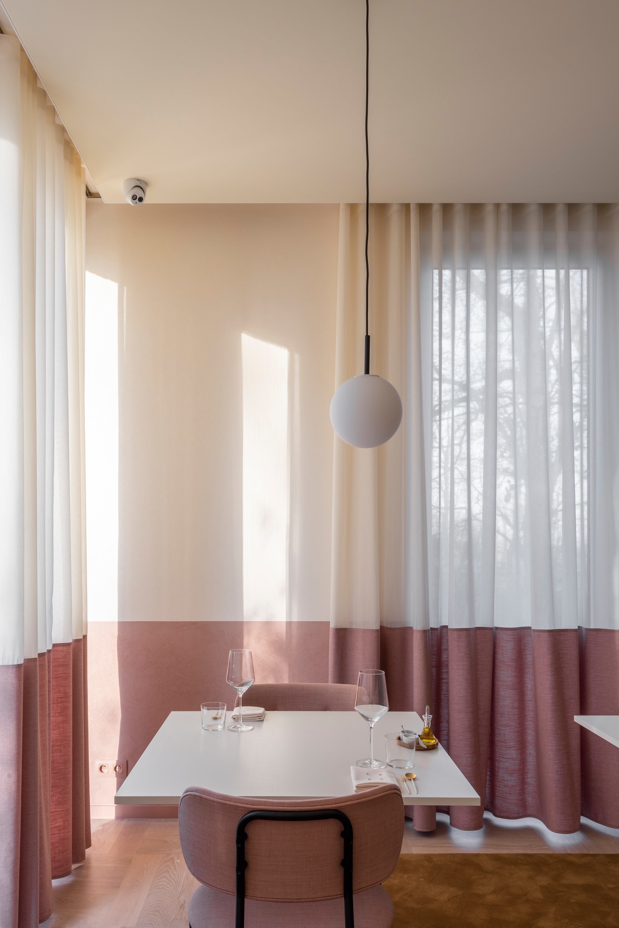 crkl restaurant limestone brushtop white pink