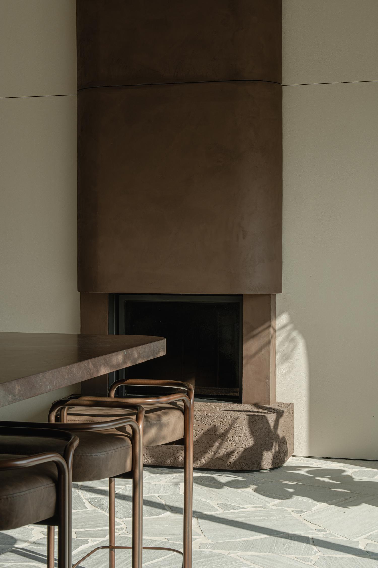 house sandrock fireplace beige brown